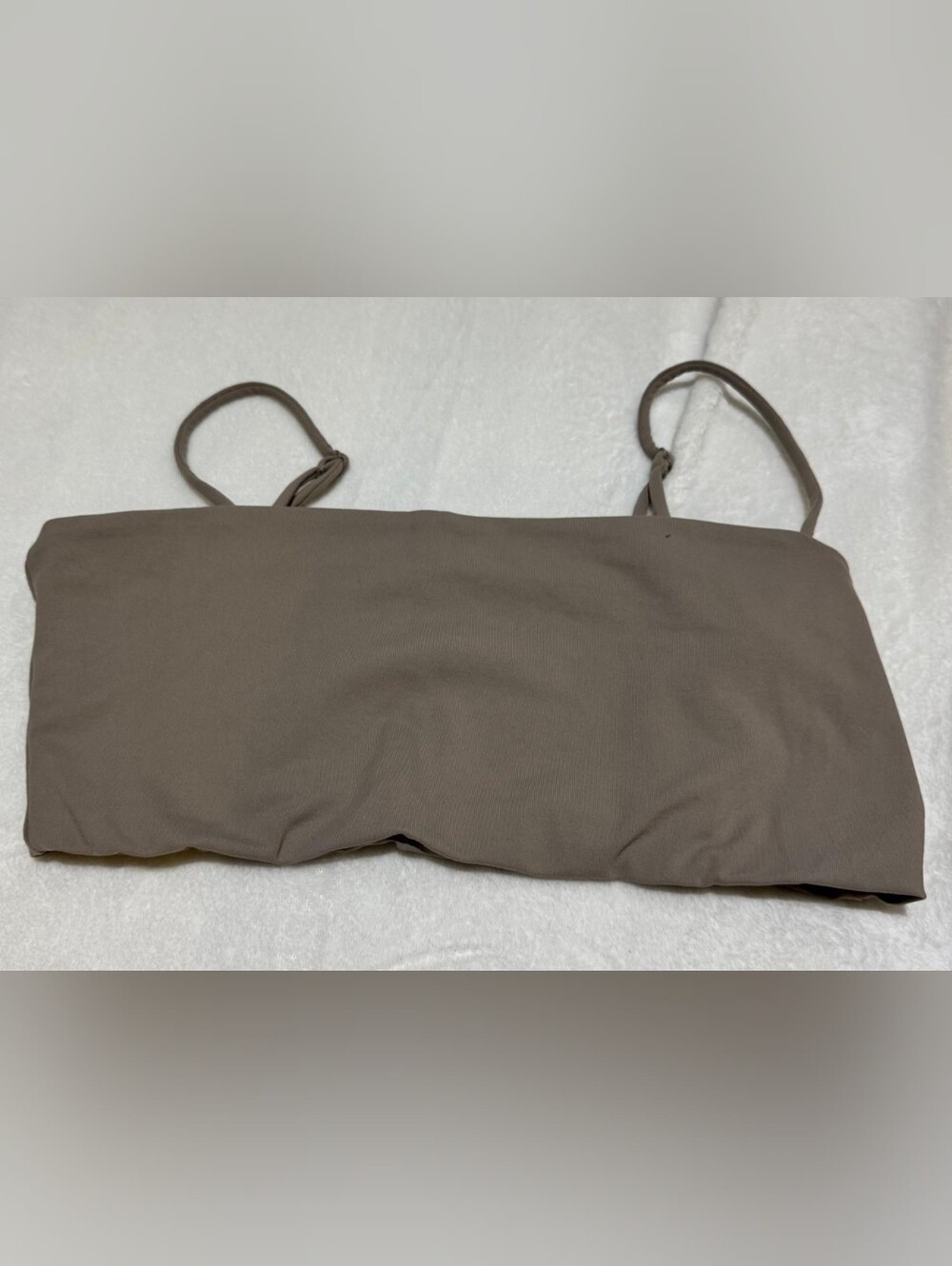Garage Taupe Brown Seamless Micro Cami Bandeau Crop Top Size Large